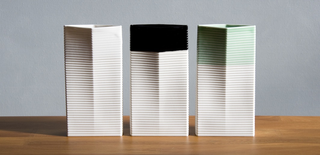 Sarah Backler | Vase 2 |  Tall , White, Green, Black | McATamney Gallery | Geraldine NZ